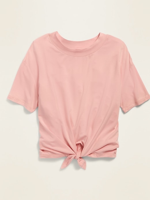 Luxe Tie-Hem Tee for Girls | Old Navy