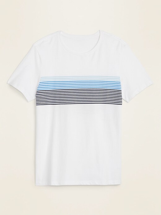 View large product image 1 of 1. Soft-Washed Gradient-Stripe Crew-Neck Tee