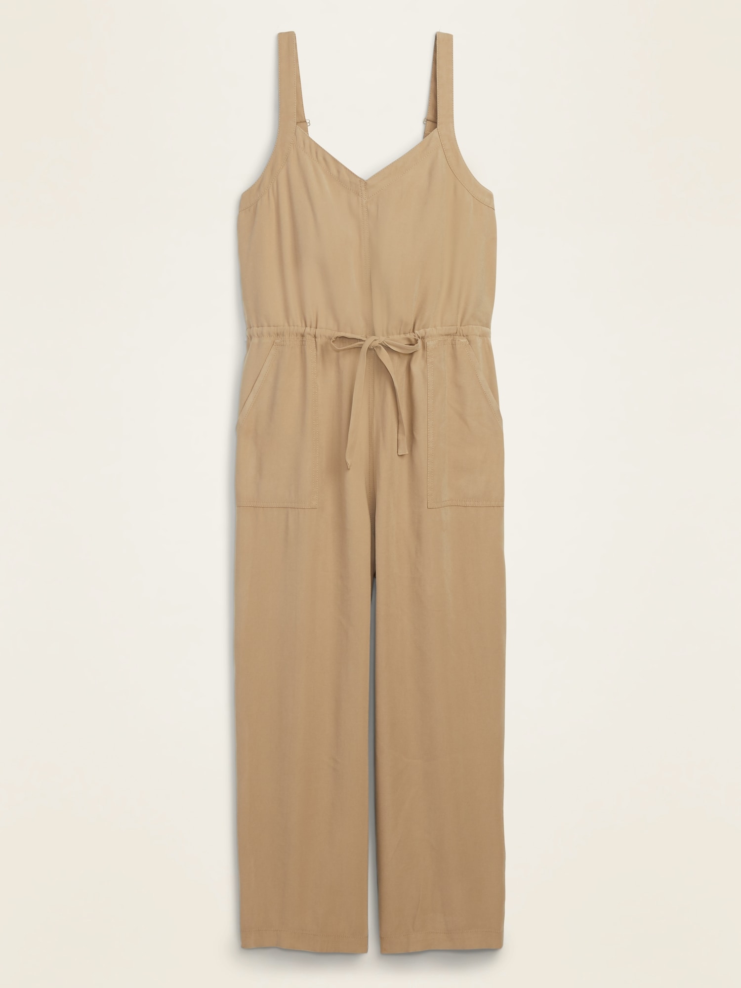 Soft-Woven Drawstring-Waist V-Neck Jumpsuit for Women | Old Navy