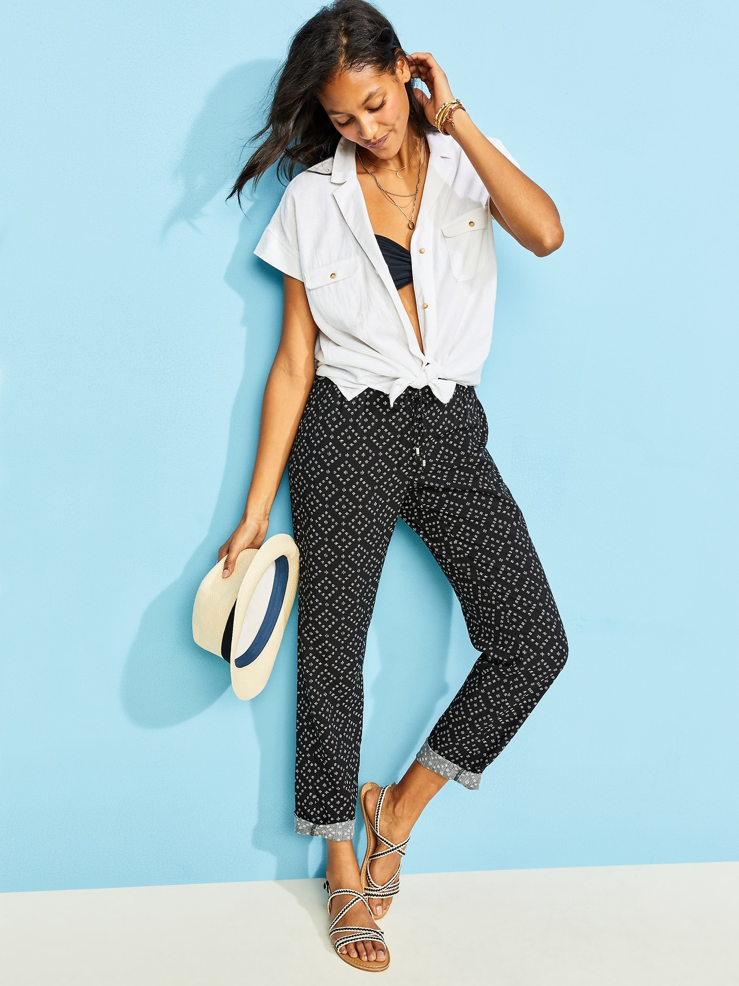 High-Waisted Soft-Brushed Pull-On Ankle Pants for Women | Old Navy