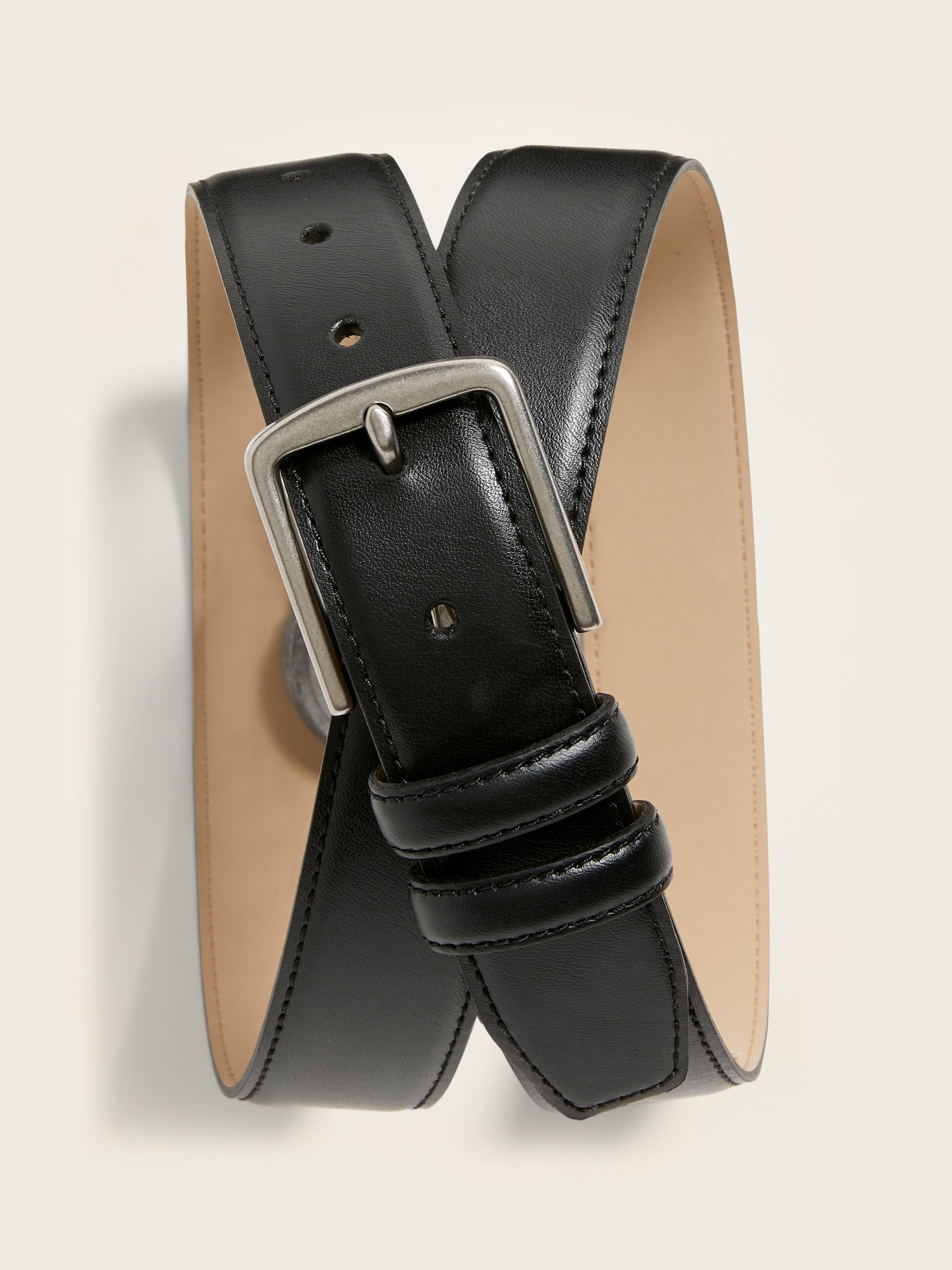 Mens MEDIUM sz BLACK Belt Non Leather 7 adj holes Stretch's 2