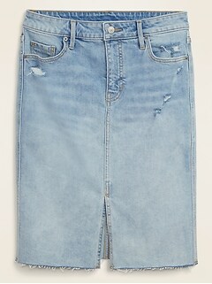 old navy plus size denim skirt