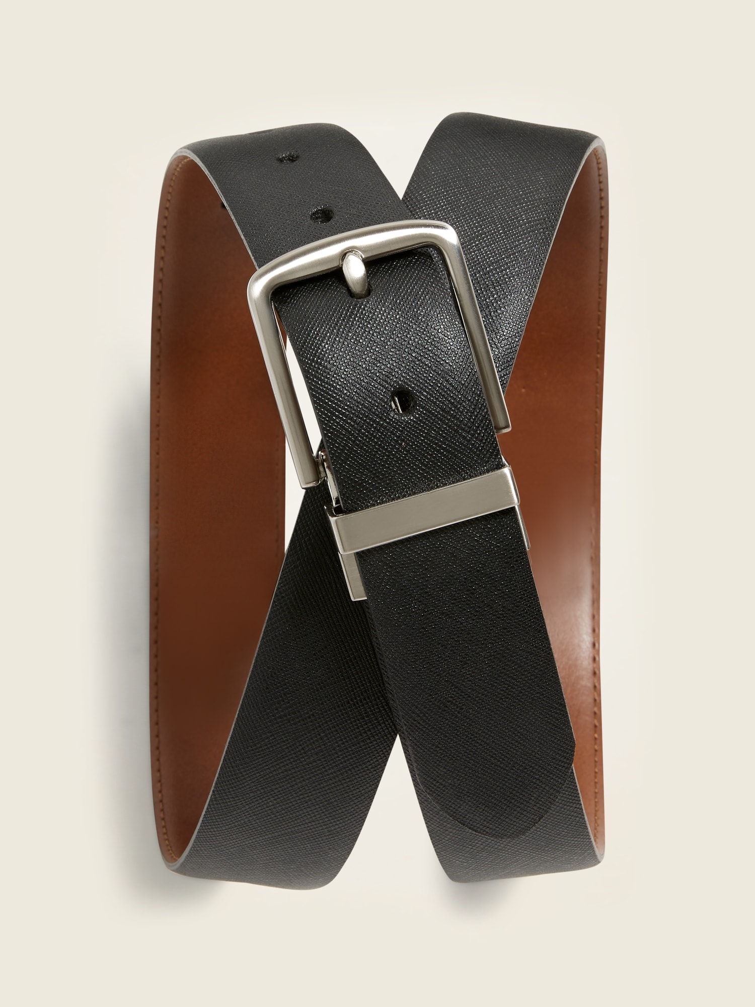 Old Navy Faux-Leather Reversible Belt black. 1