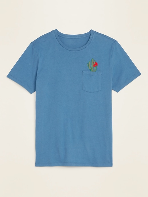 View large product image 1 of 1. Soft-Washed Embroidered-Graphic Tee