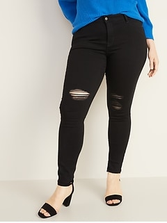 old navy black ripped jeans