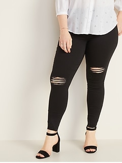 black jeggings with rips