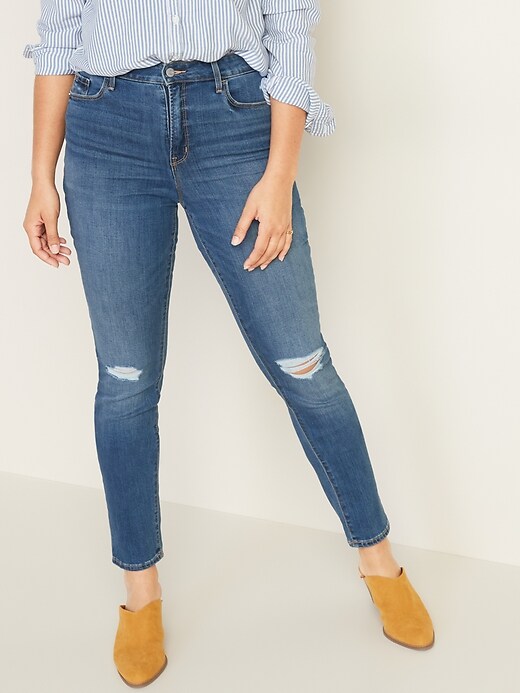 Old Navy - High-Waisted Distressed Pop Icon Skinny Jeans For Women