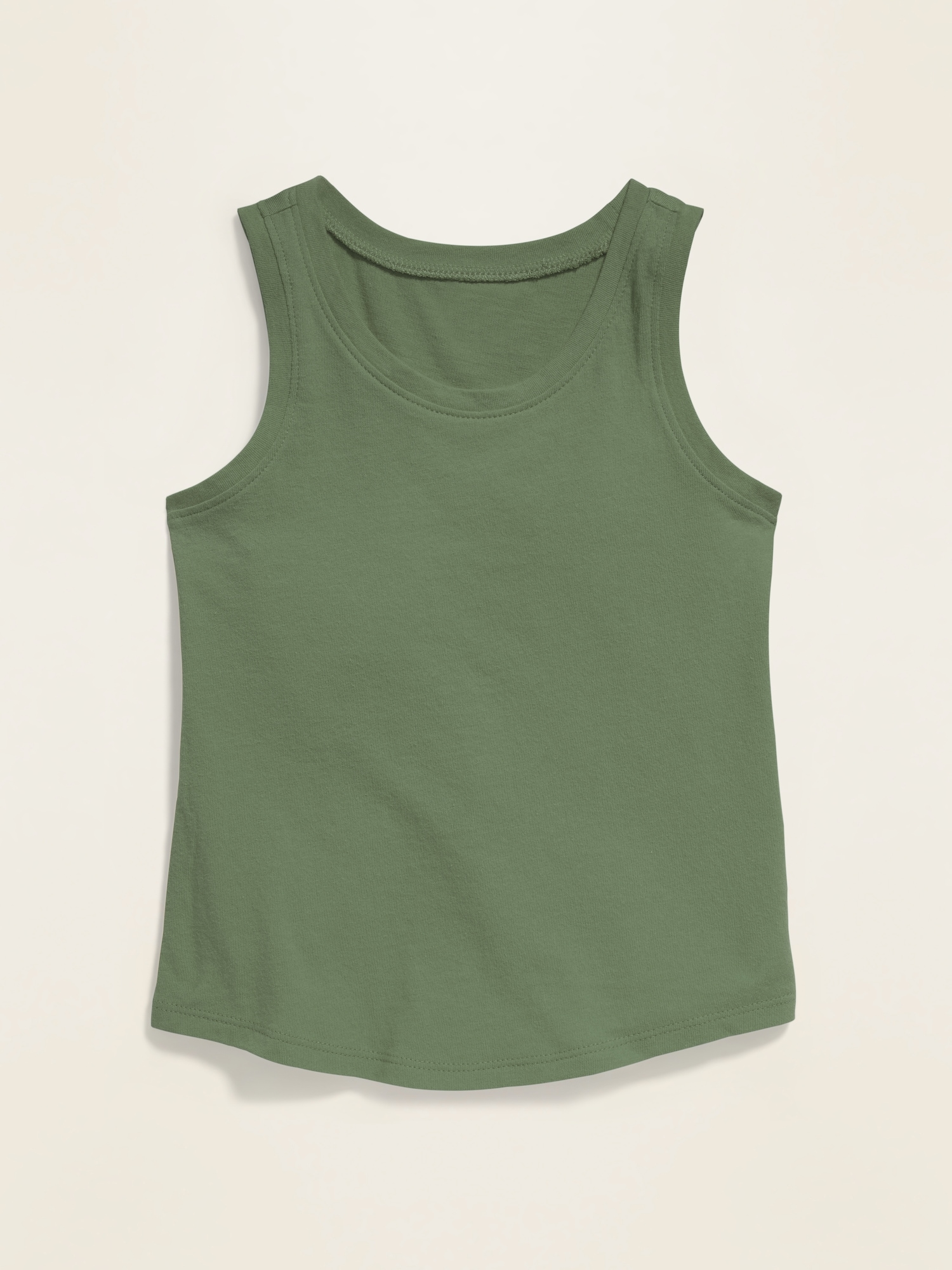 Ribbed cotton vest top - Khaki green - Kids
