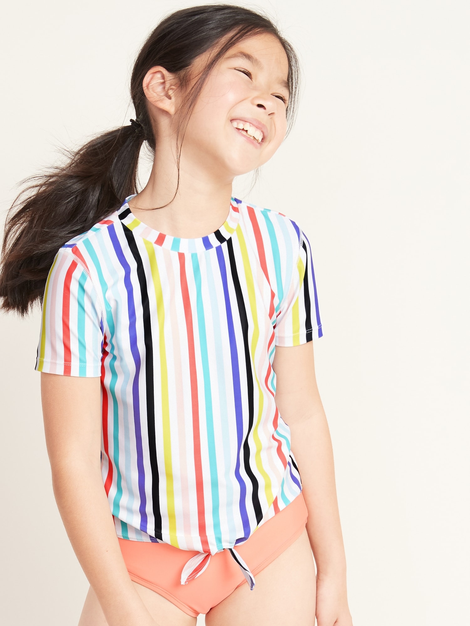 Tie-Front Rashguard Top for Girls | Old Navy