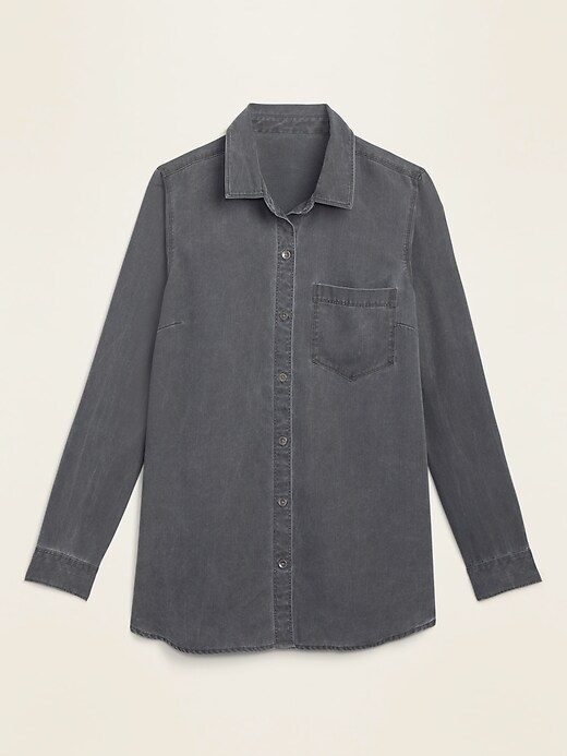 View large product image 1 of 1. Pigment-Dyed Tencel&#174 Long-Sleeve Shirt