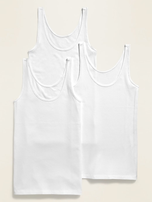 View large product image 1 of 2. First-Layer Rib-Knit Tank Top 3-Pack for Women