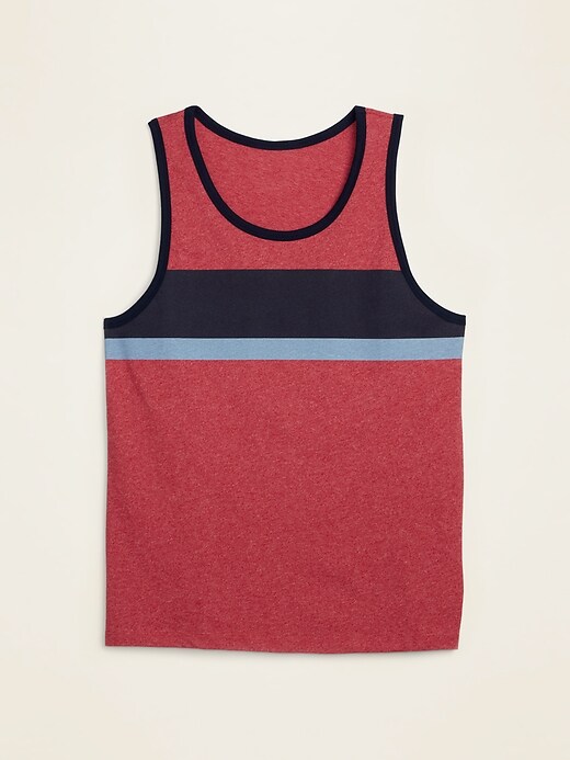 View large product image 1 of 1. Soft-Washed Chest-Stripe Tank Top