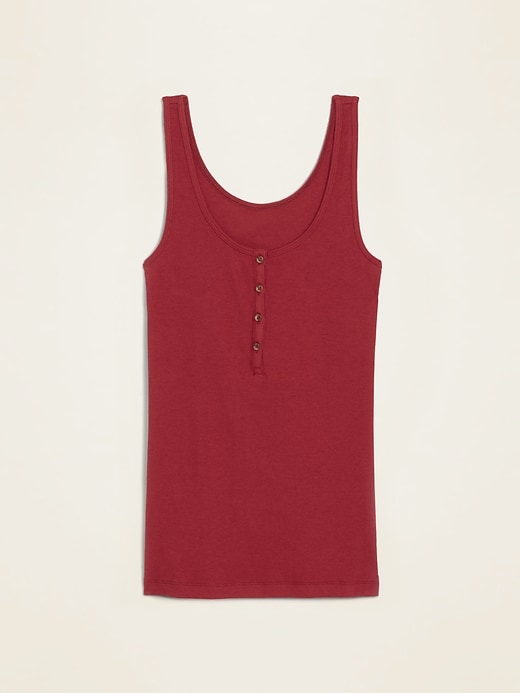 Old Navy Fitted Rib-Knit Henley Tank for Women. 1