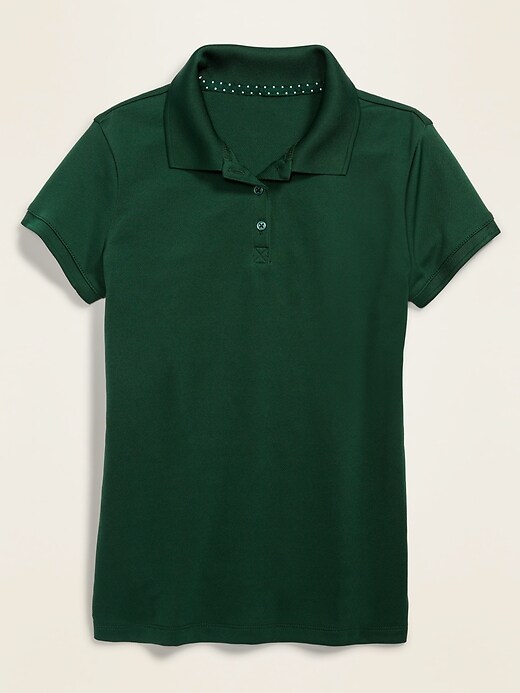 View large product image 1 of 1. School Uniform Moisture-Wicking Polo Shirt for Girls