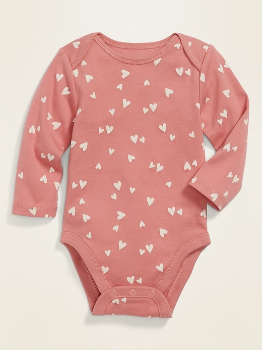 View large product image 1 of 1. Unisex Printed Long-Sleeve Rib-Knit Bodysuit for Baby