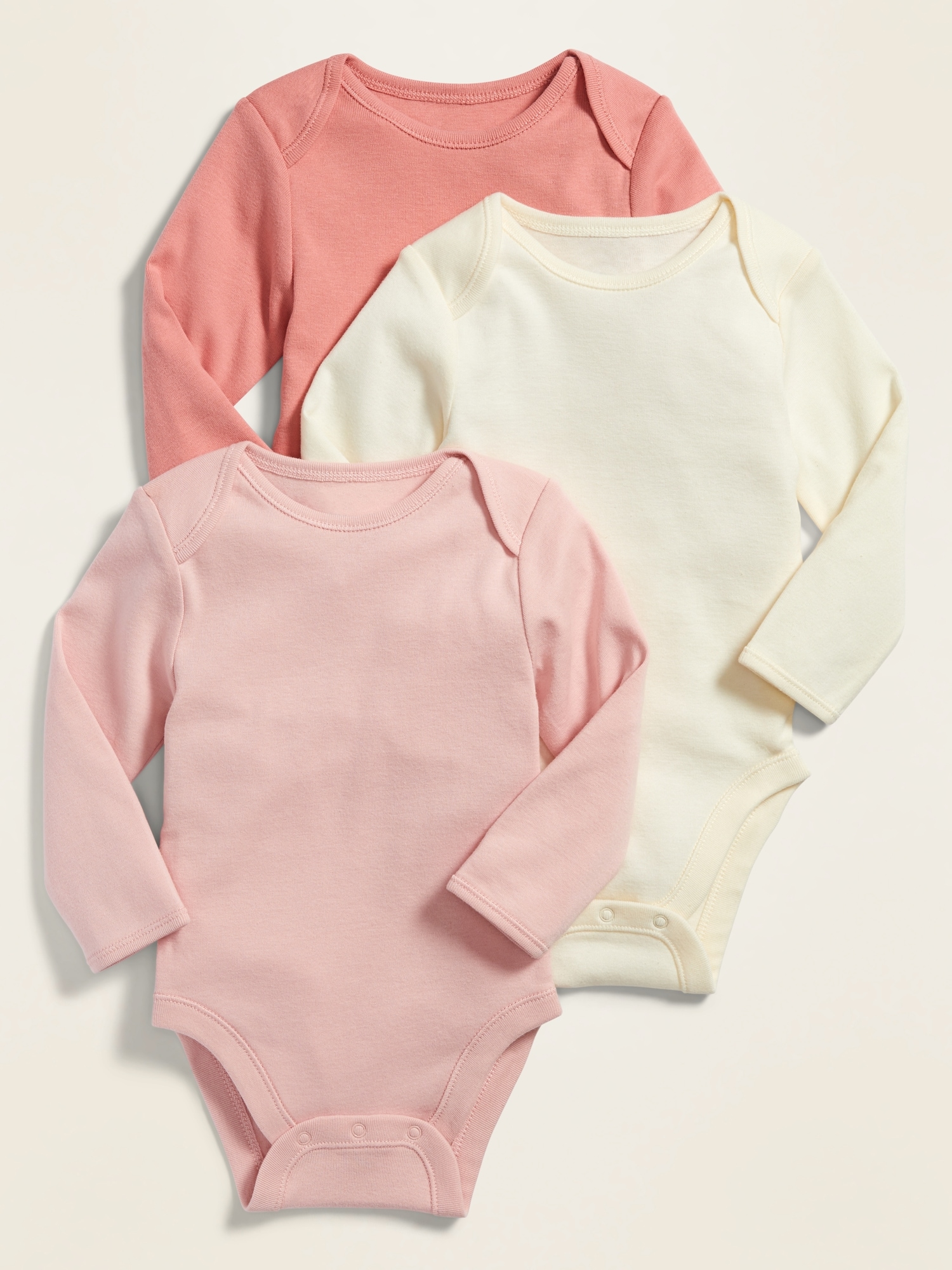Care Unisex Baby Long Sleeve Cotton Bodysuit Pack of 3