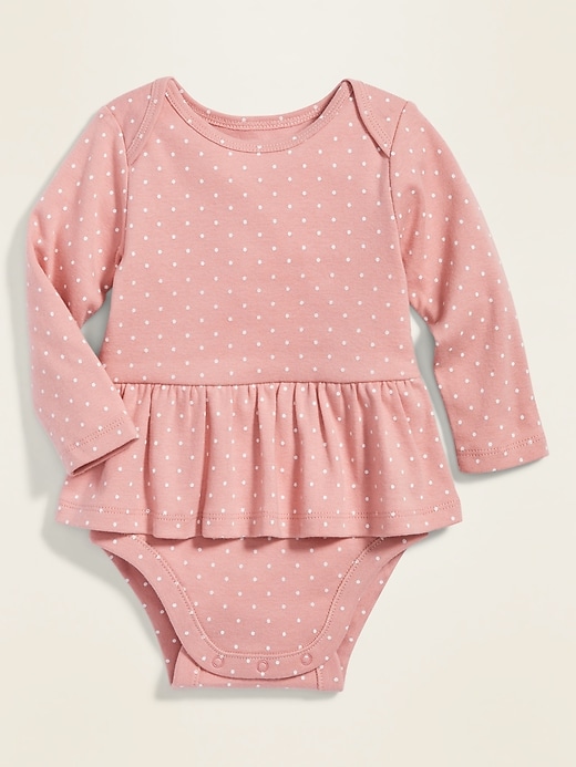 View large product image 1 of 1. Long-Sleeve Peplum-Hem Bodysuit for Baby