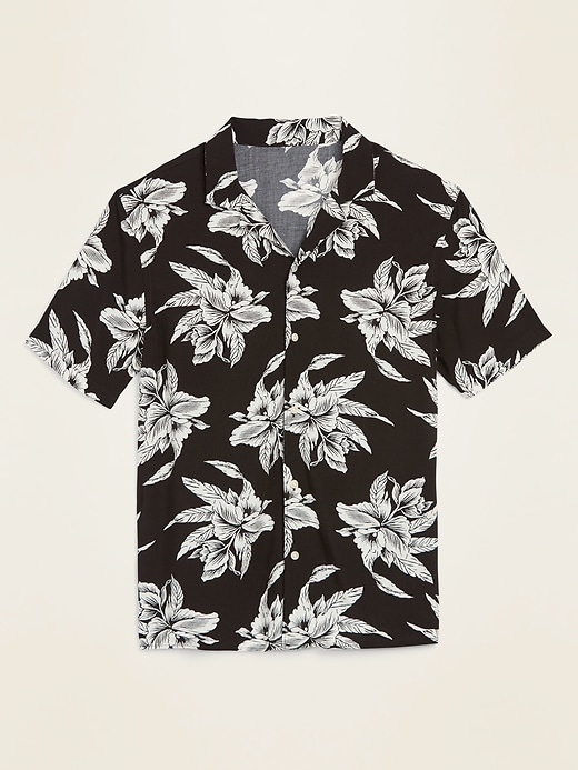 View large product image 1 of 1. Relaxed-Fit Printed Short-Sleeve Camp Shirt