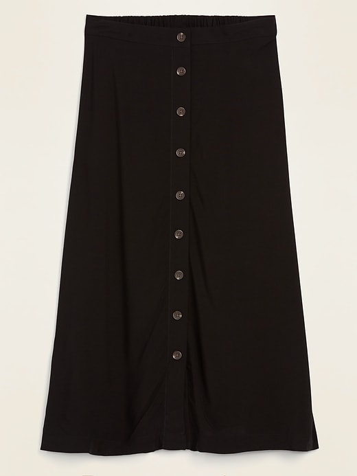 View large product image 1 of 1. Soft-Woven Button-Front Midi Skirt for Women
