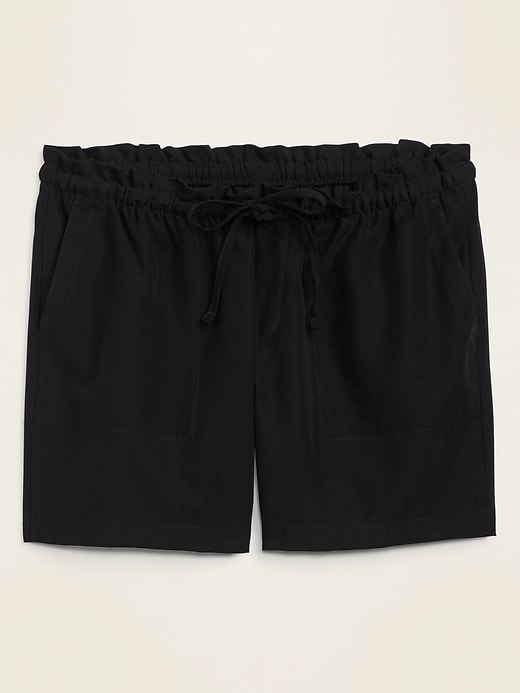 View large product image 1 of 1. High-Waisted Soft-Woven Plus-Size Shorts -- 7-inch inseam