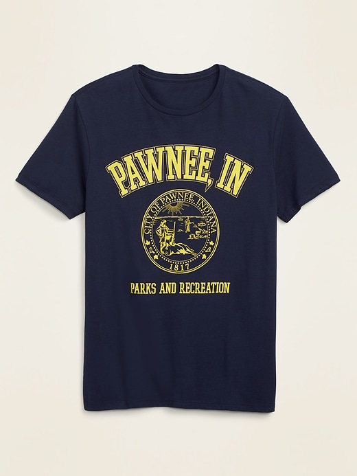 View large product image 1 of 1. Parks and Recreation&#153 "Pawnee, IN" Gender-Neutral Tee & Women