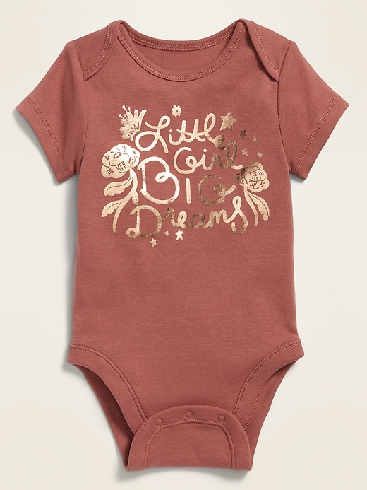 View large product image 1 of 1. "Little Girl, Big Dreams" Short-Sleeve Bodysuit for Baby