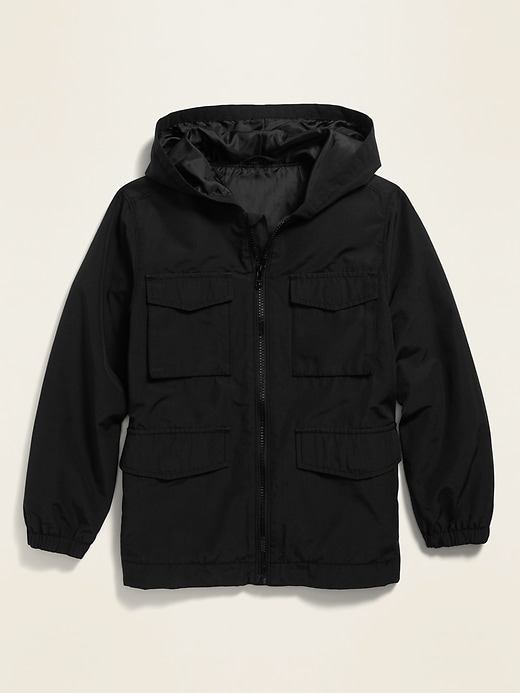 View large product image 1 of 1. Hooded Utility Field Jacket For Boys