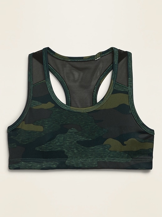 View large product image 1 of 1. Go-Dry Printed Racerback Sports Bra for Girls