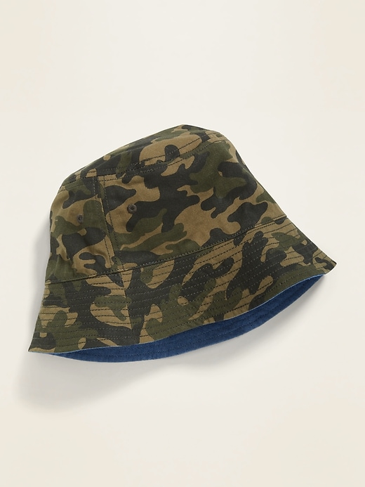 View large product image 1 of 2. Reversible Canvas Bucket Hat For Boys