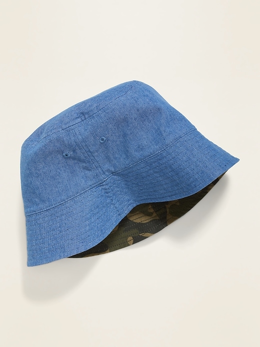 View large product image 2 of 2. Reversible Canvas Bucket Hat For Boys