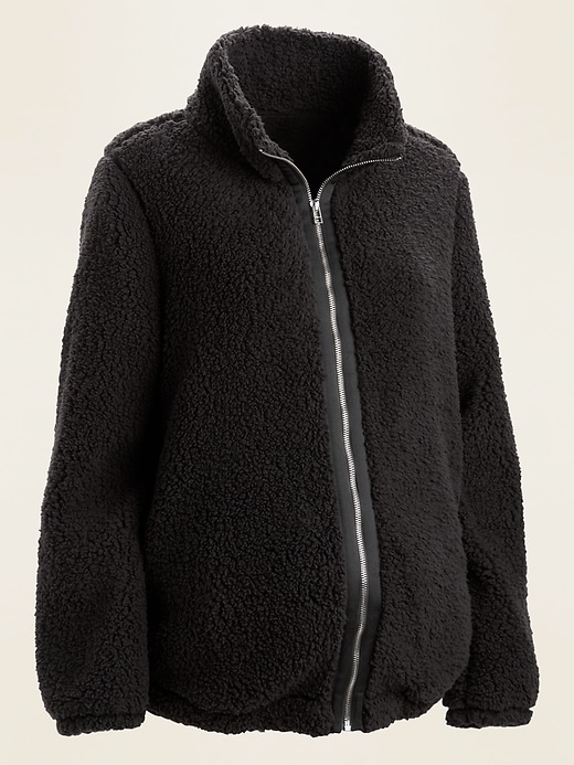 Maternity Sherpa ZipFront Jacket Old Navy
