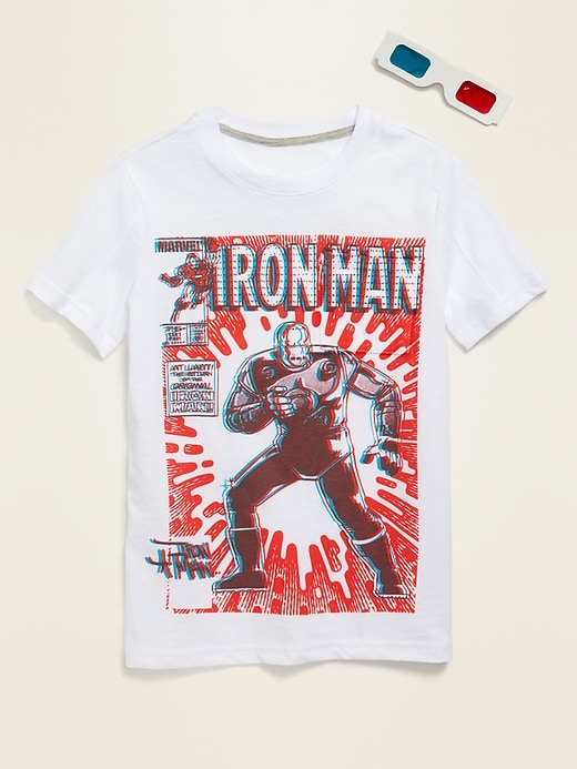 View large product image 1 of 1. Marvel Comics&#153 Super-Hero 3-D Graphic Gender-Neutral Tee For Kids (With 3-D Glasses!)