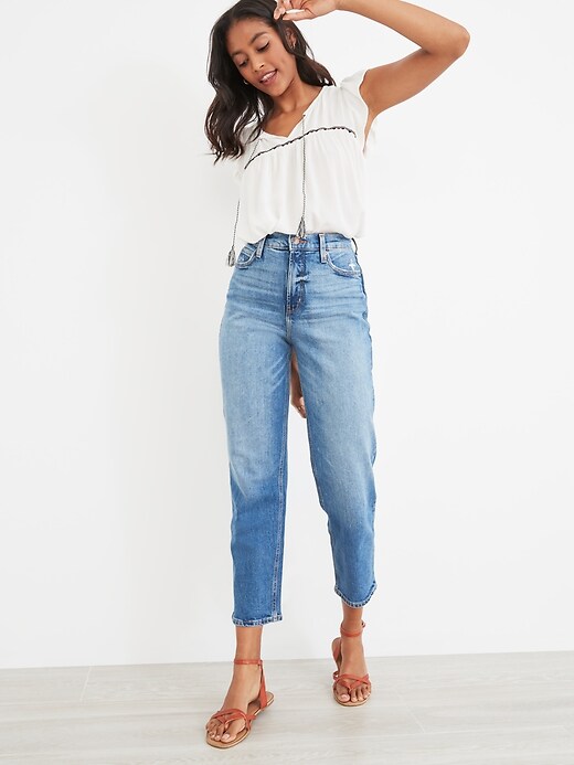 View large product image 2 of 3. Extra High-Waisted Sky-Hi Straight Jeans for Women