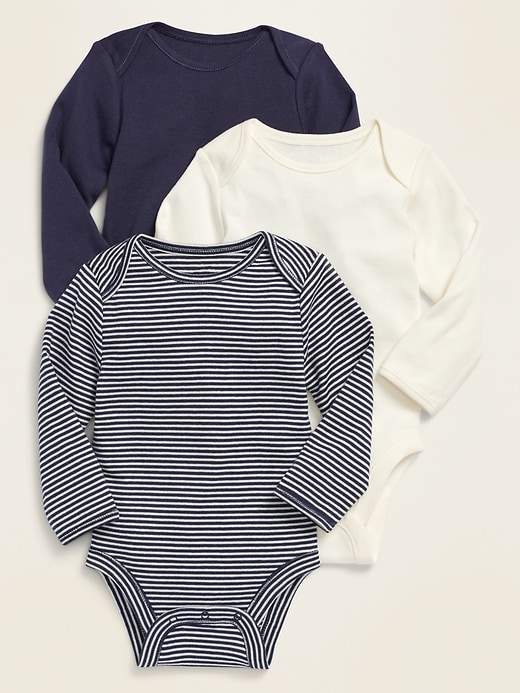 Unisex Long-Sleeve Bodysuit 3-Pack for Baby