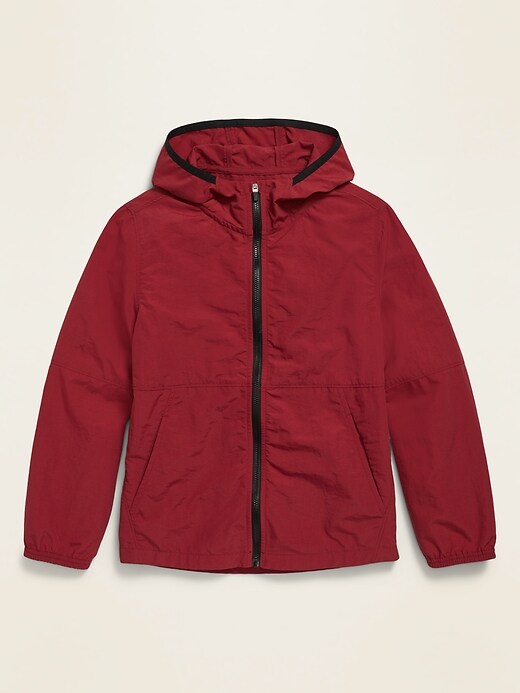 View large product image 1 of 1. Hooded Windbreaker Nylon Zip Jacket For Boys