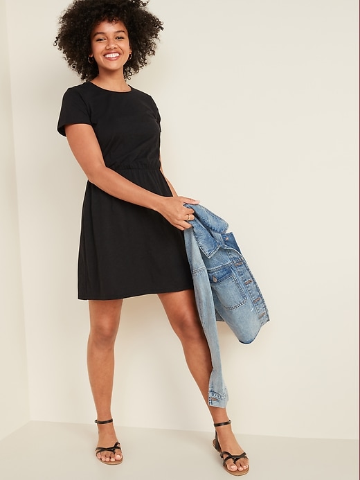 Waist-Defined Slub-Knit T-Shirt Dress | Old Navy Waist-Defined Slub-Knit T-Shirt Dress | Old Navy