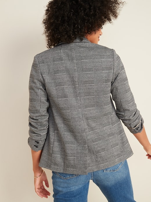 View large product image 2 of 3. Classic Glen Plaid Blazer for Women