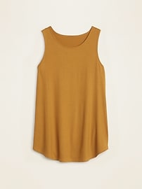 View large product image 3 of 3. High-Neck Rib-Knit Swing Tank