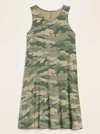View large product image 3 of 3. Printed Jersey Sleeveless Swing Dress
