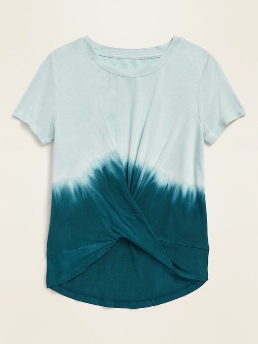 View large product image 1 of 1. Luxe Twist-Hem Crew-Neck Top for Girls