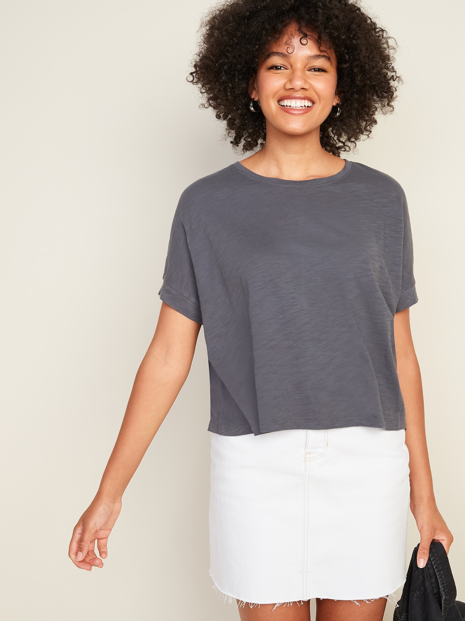 Oversized SlubKnit Weekend Tee for Women Old Navy