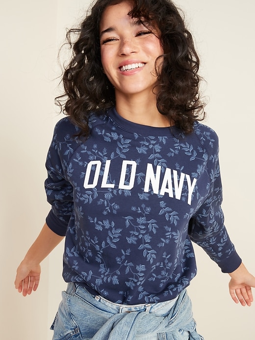 Old Navy Logo-Graphic Crew-Neck Sweatshirt for Women. 1