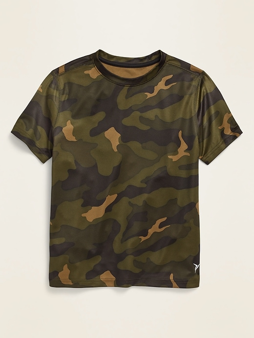 View large product image 1 of 1. Go-Dry Patterned Mesh Performance T-Shirt for Boys