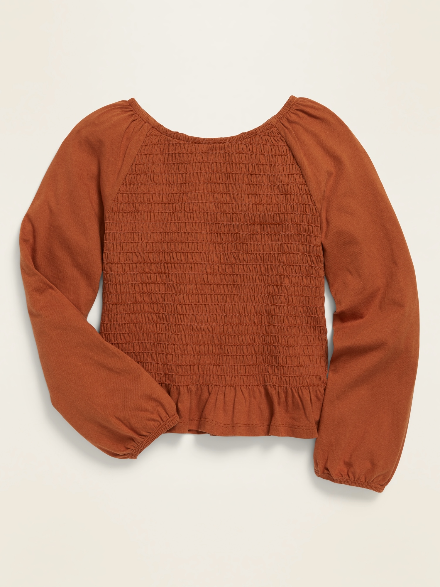 Long-Sleeve Smocked Jersey Top for Girls | Old Navy