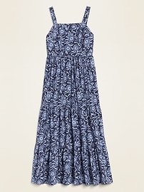 View large product image 3 of 3. Floral-Print Tiered-Hem Cami Maxi Dress for Women