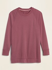 View large product image 3 of 3. Loose-Fit French-Terry Crew-Neck Tunic for Women