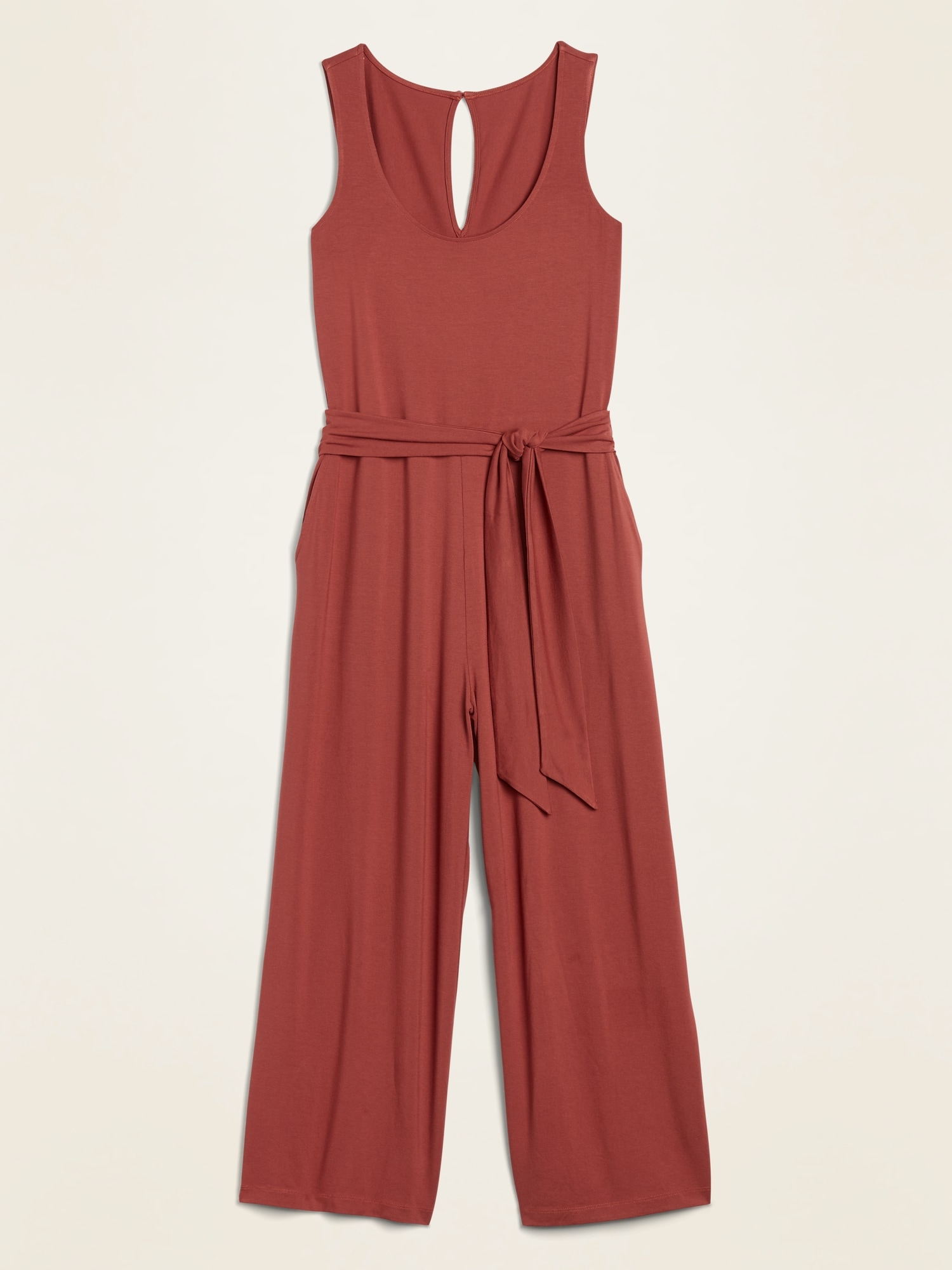 sleeveless jersey jumpsuit