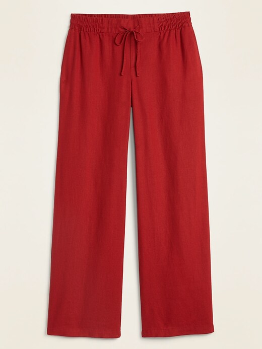 View large product image 2 of 2. Mid-Rise Linen-Blend Pants for Women