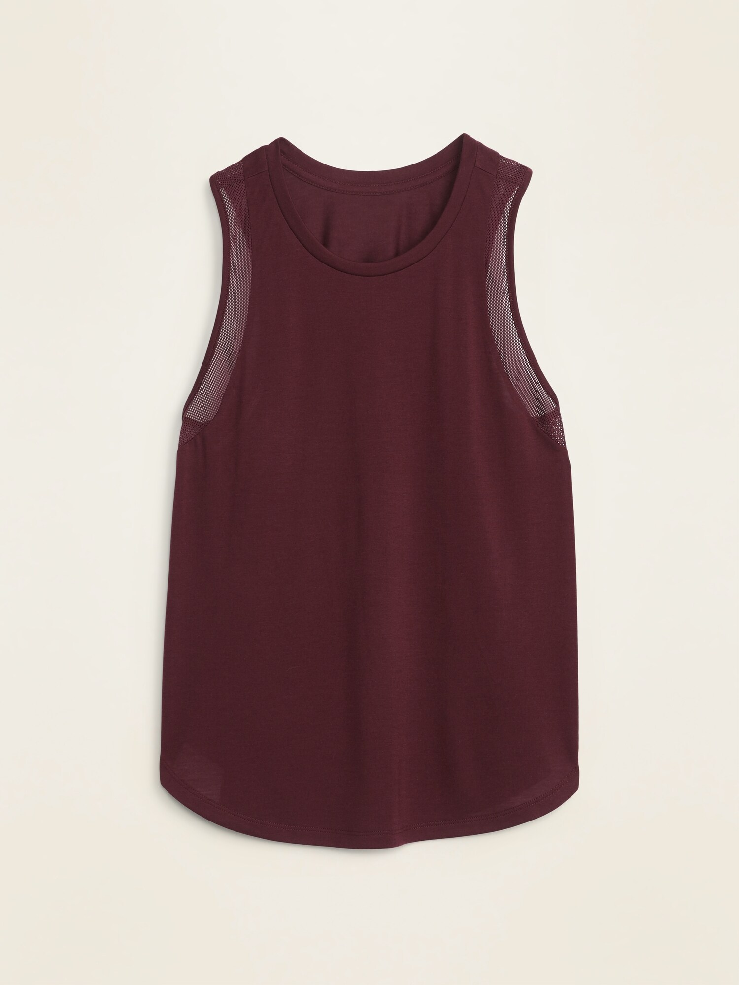 UltraLite Jersey MeshTrim ShirttailHem Tank Top Old Navy