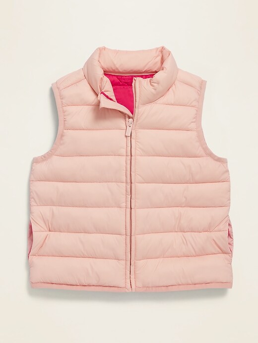View large product image 1 of 1. Pink Packable Narrow-Channel Puffer Vest for Toddler Girls